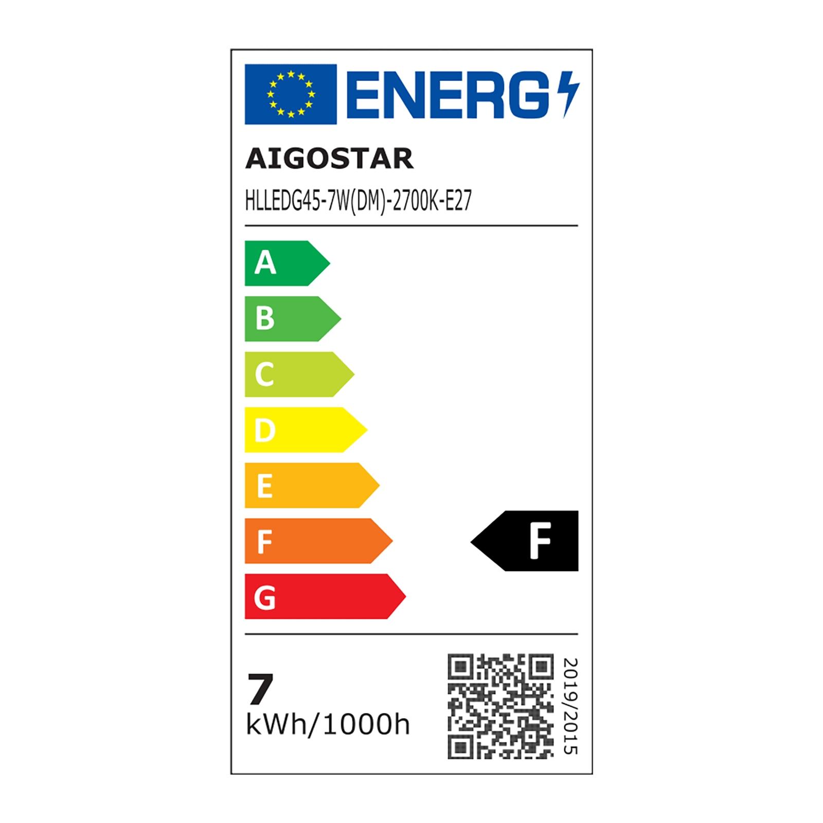 Ściemnialna żarówka LED G45 E27 7W 2700K