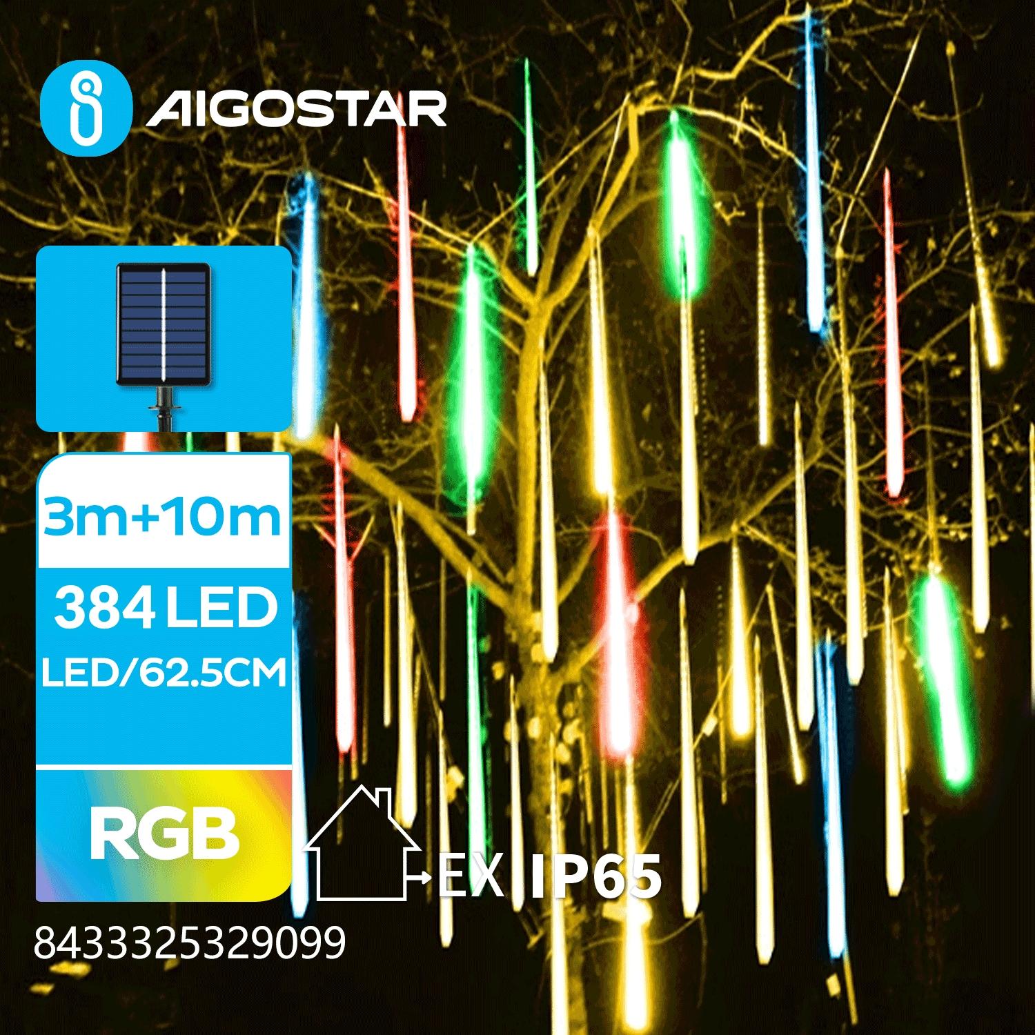 Solar 30cm- meteor shower string lights, RGBY, 10m