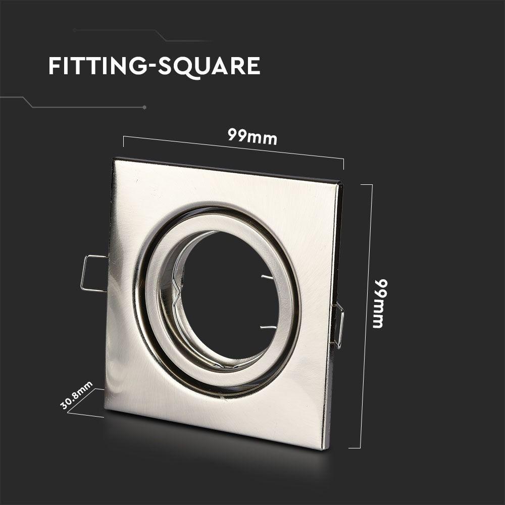 VT-7227 GU10 FITTING SQUARE-SATIN NICKLE