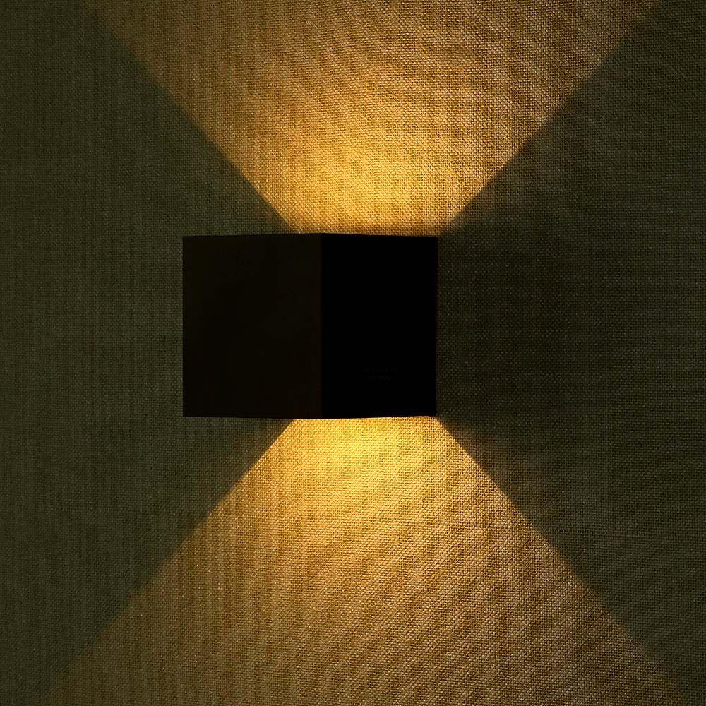 VT-759 5W WALL LAMP BRIDGELUX CHIP 3000K BLACK SQUARE