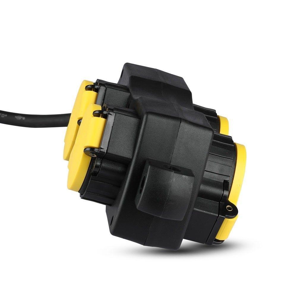 VT-1124-3 4 WAYS SOCKET (3G1.5MMX3M)-IP44--BLACK+YELLOW