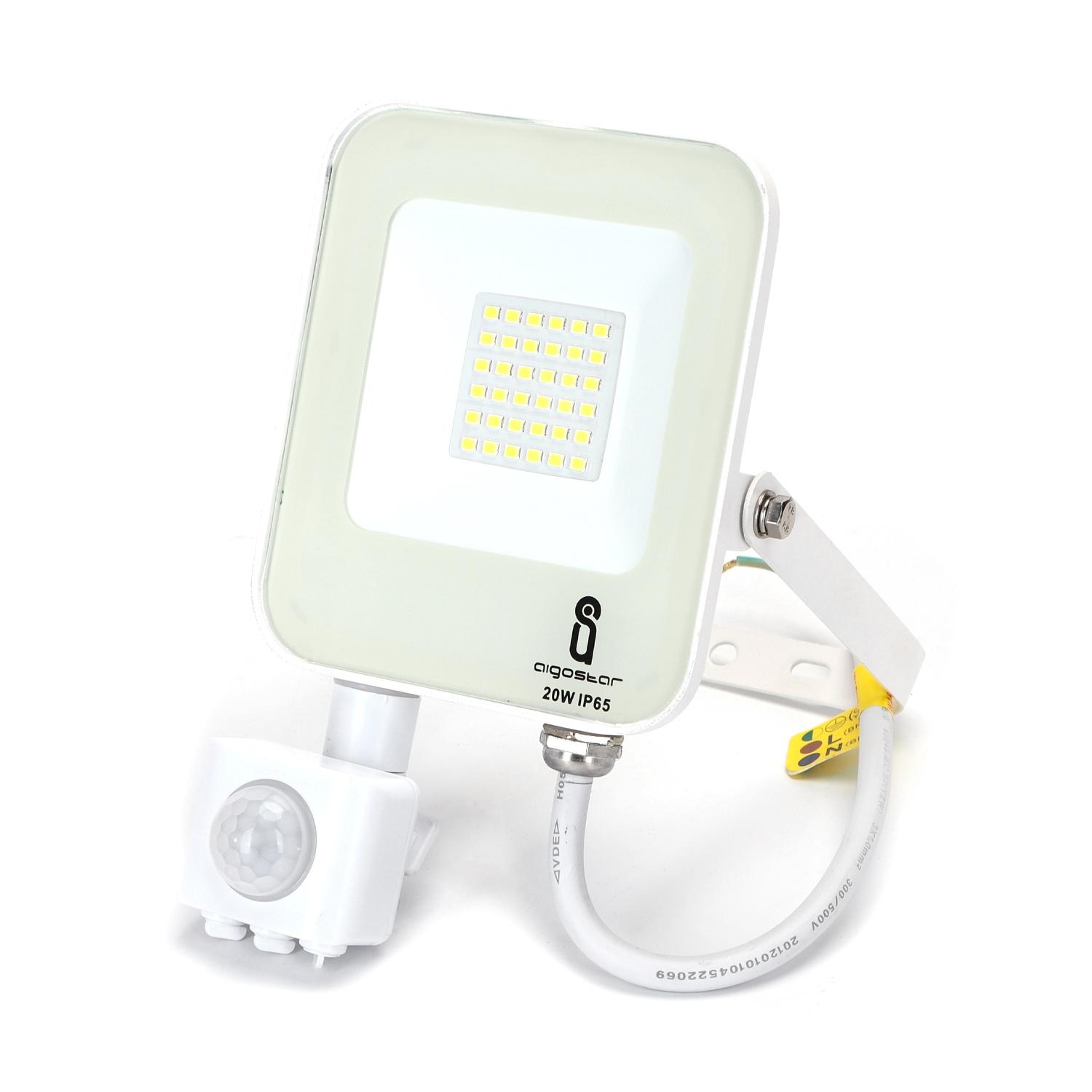 LED Floodlight with Sensor White 20W