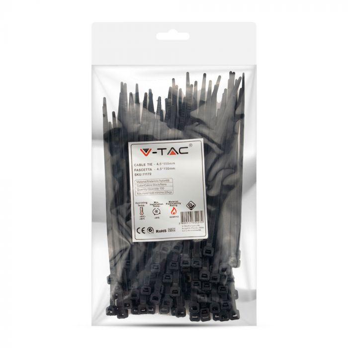 CABLE TIE 4.5*150mm BLACK (FLAMABILITY MATERIAL RATING - UL94-V2) 100PCS/PACK