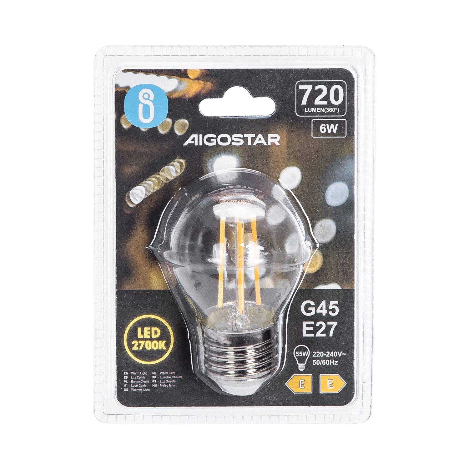 LED Filament Bulb (Clear) G45 E27 6W