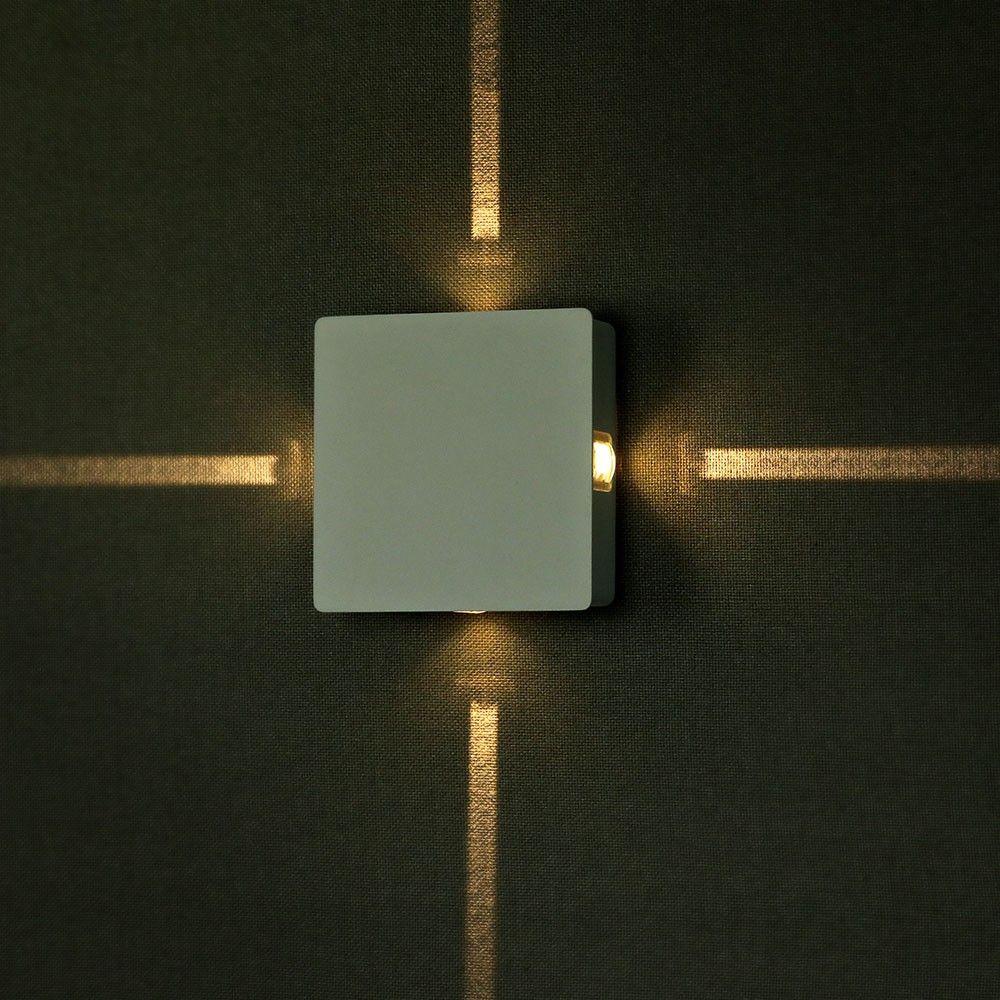 VT-704 4W LED WALL LIGHT 4000K IP65 WHITE BODY SQUARE