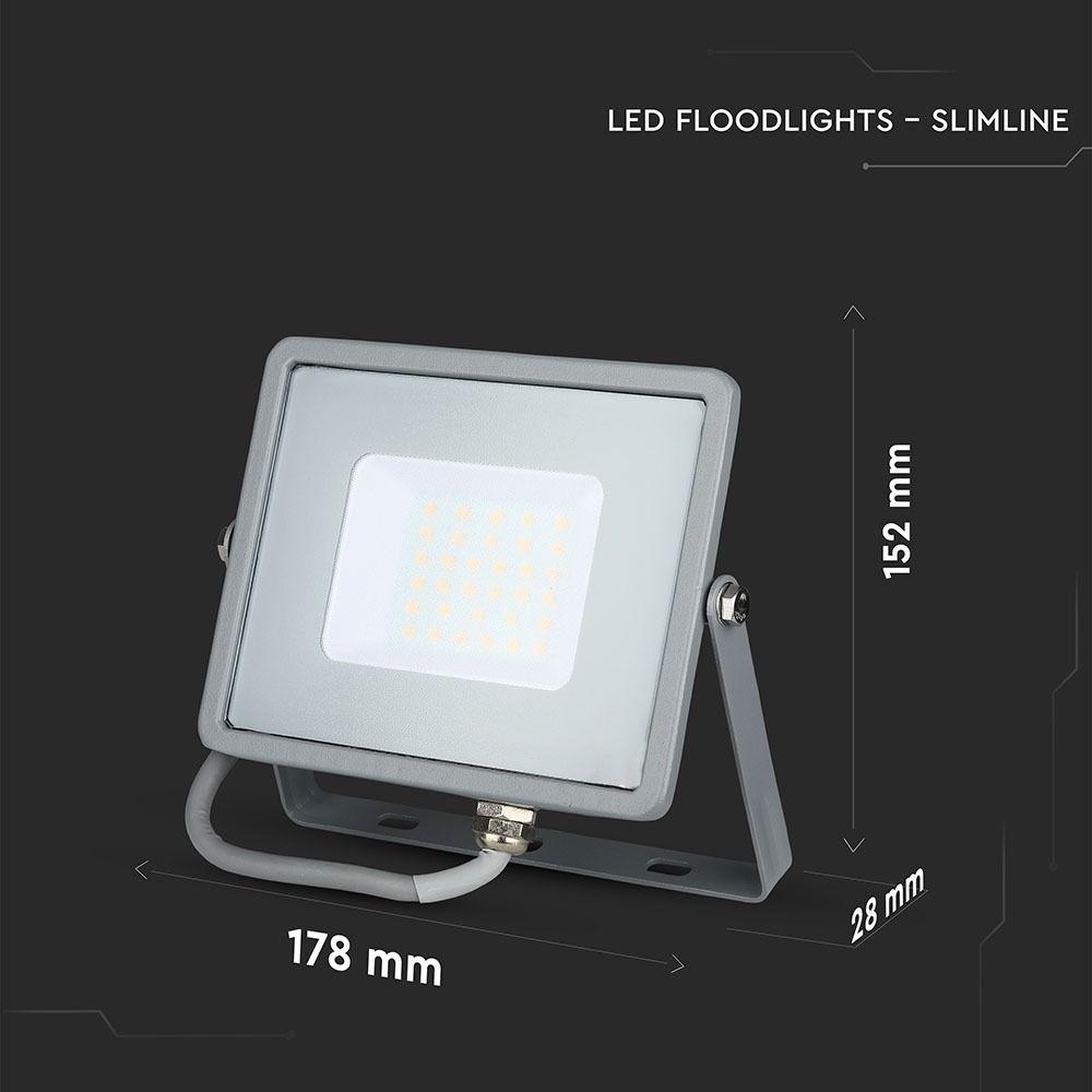 30W Naświetlacz LED SMD, Chip SAMSUNG, Barwa:3000K, Obudowa: Szara , VTAC, SKU 454