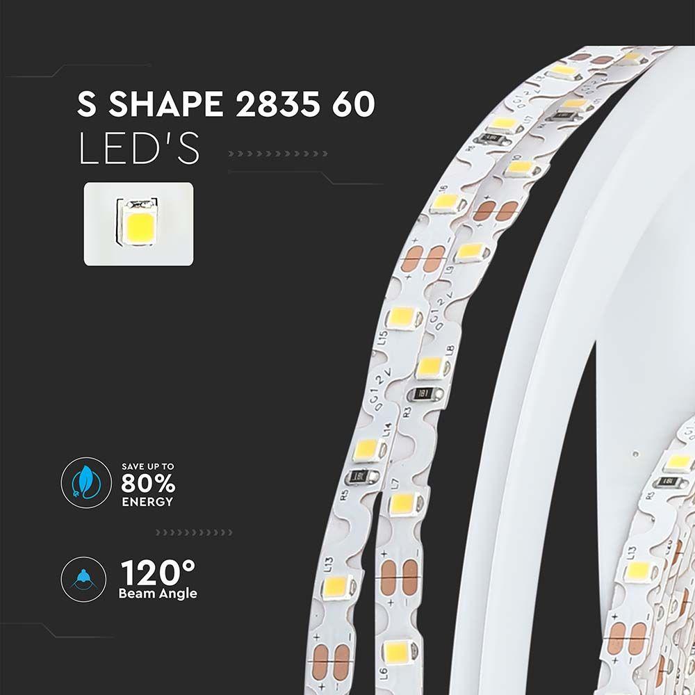 5W Taśma LED LIGHT-S, Barwa:3000K, 12V, IP20, Rolka:5m, VTAC, SKU 212559