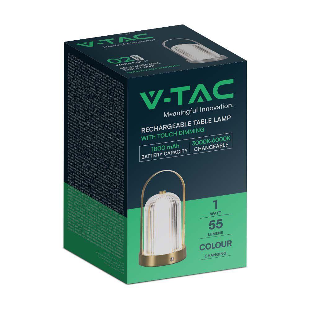 VT-1057 LED TABLE LAMP 1800mAH BATTERY D:120x190 3IN1 FRENCH GOLD BODY