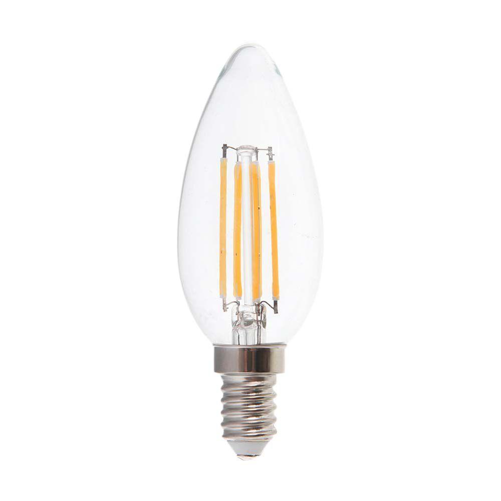 5.5W C35 Żarówka LED Filament, Klosz Transparentny, Barwa:3000K, Trzonek:E14, VTAC, SKU 7806