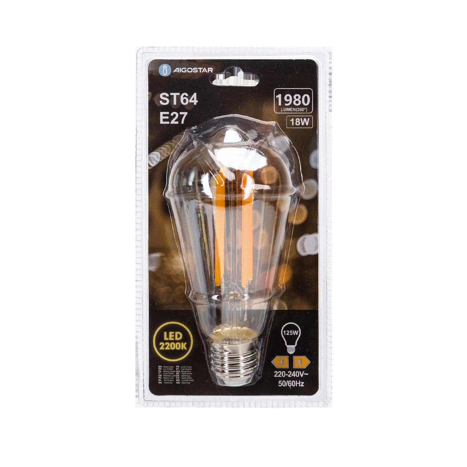 Żarówka LED Filament (Bursztynowa) ST64 E27 18W