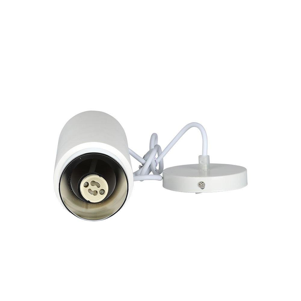 VT-864 GU10 SUSPENDED WHITE GYPSUM PENDANT METAL WITH CHROME BOTTOM