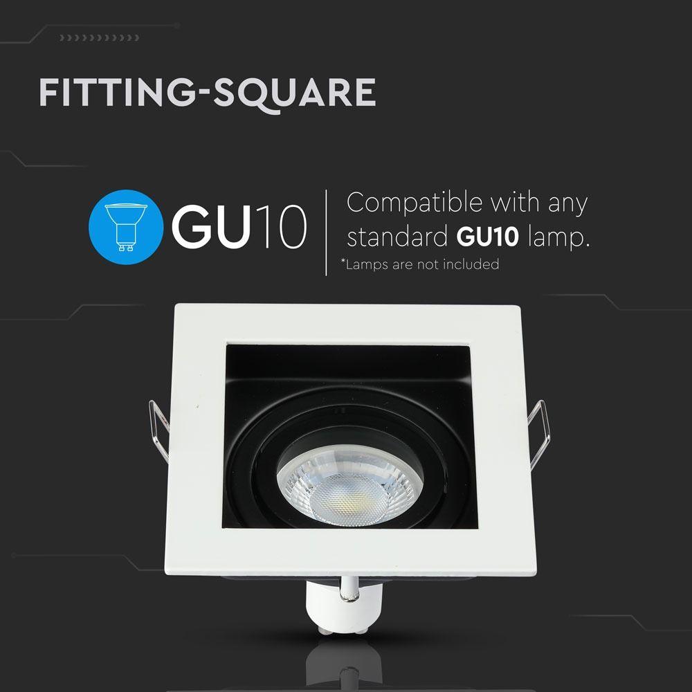 VT-781 GU10 FITTING SQUARE WHITE