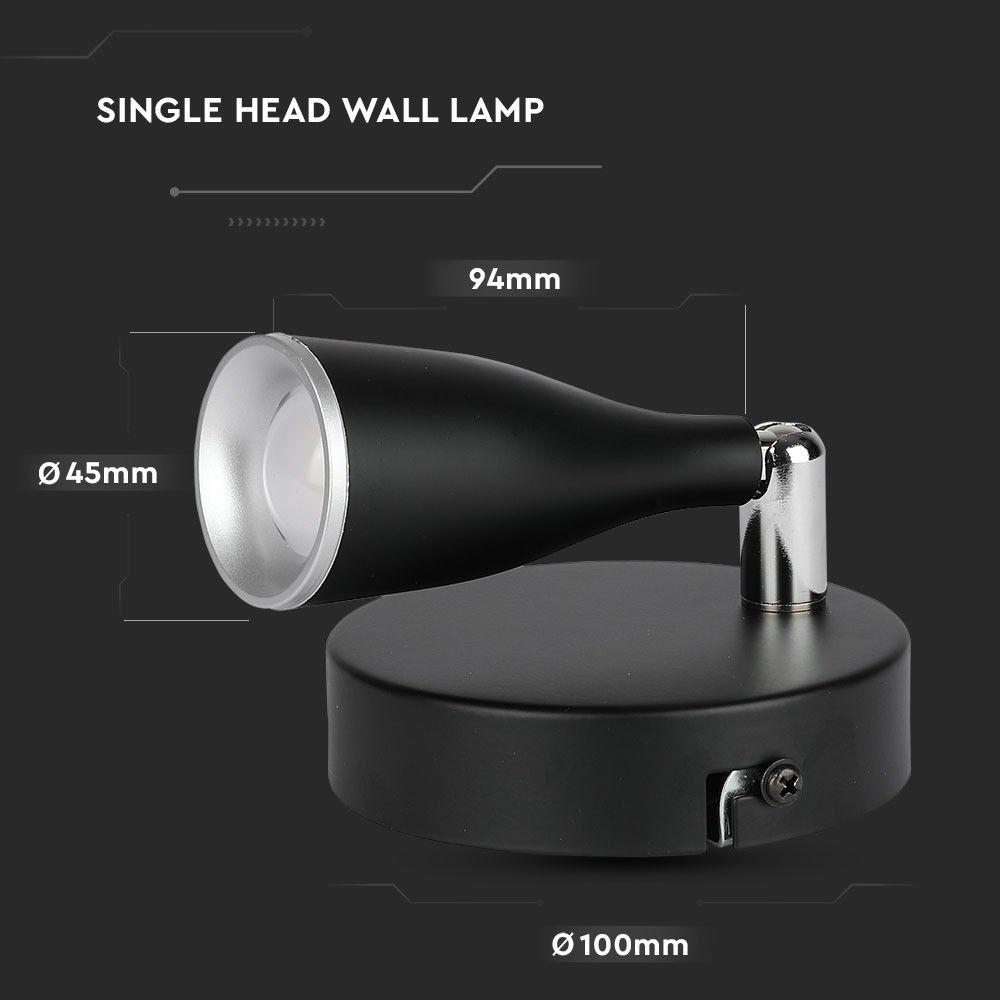 VT-805 4.5W LED WALL LIGHT(1 HEAD) 3000K BLACK