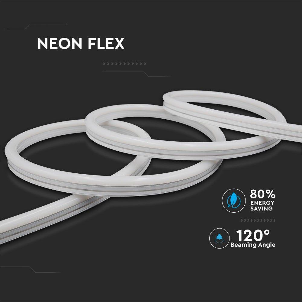 NEON FLEX, Barwa: Żółty, Zasilanie: 24V, IP68, Rolka:10m, VTAC, SKU 2617