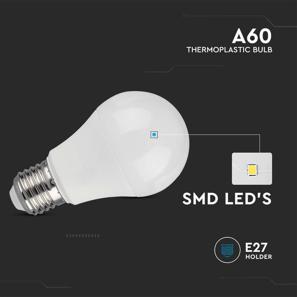 VT-2112 10.5W A60 LED PLASTIC BULB 6500K E27