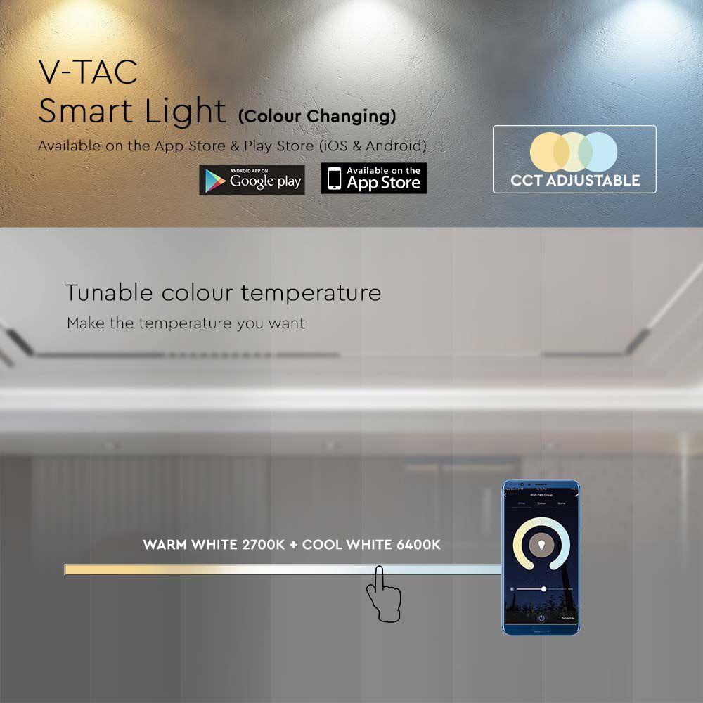 8W Lampa wisząca LED Smart 3w1, Obudowa: Czarna , VTAC, SKU 6889