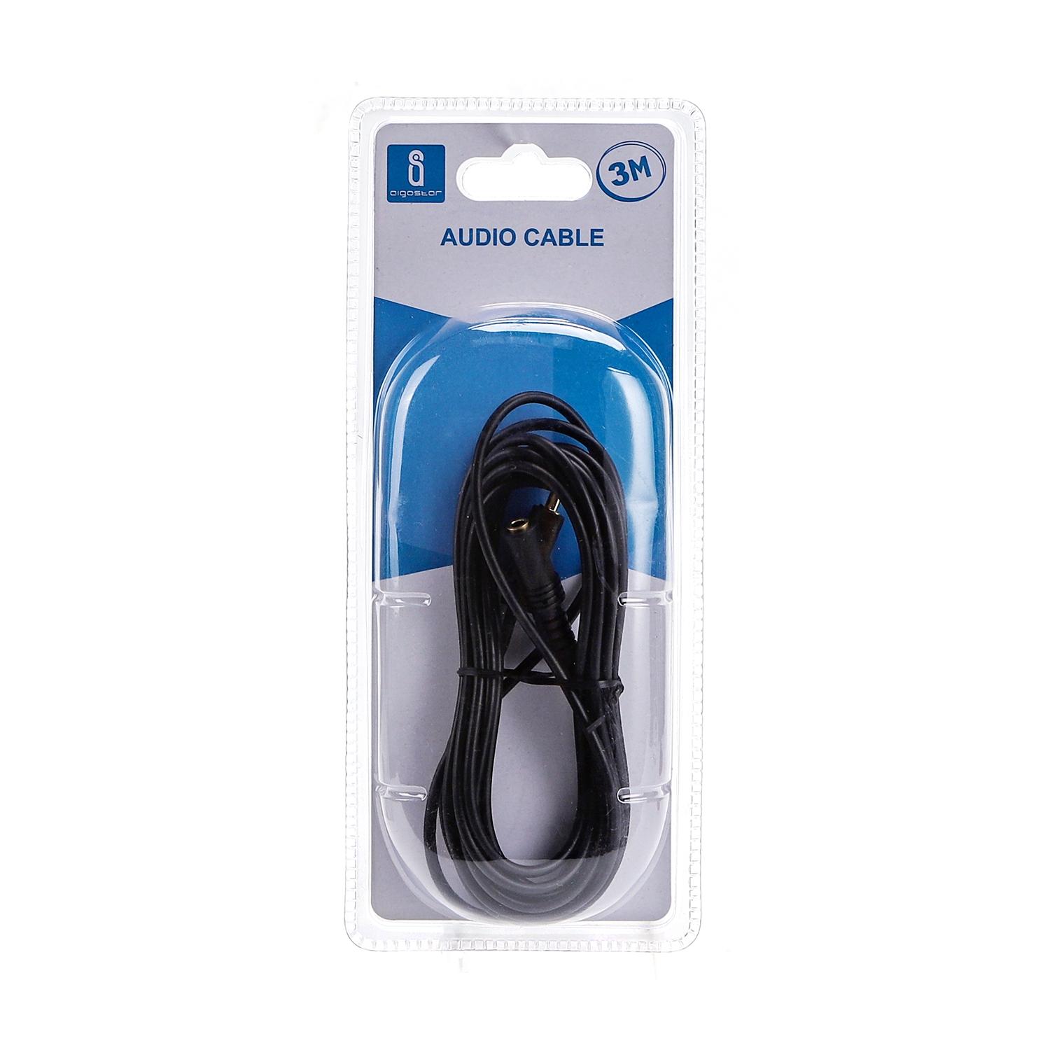 Kabel audio mini jack 3,5  mm męski/żeński 3 m czarny