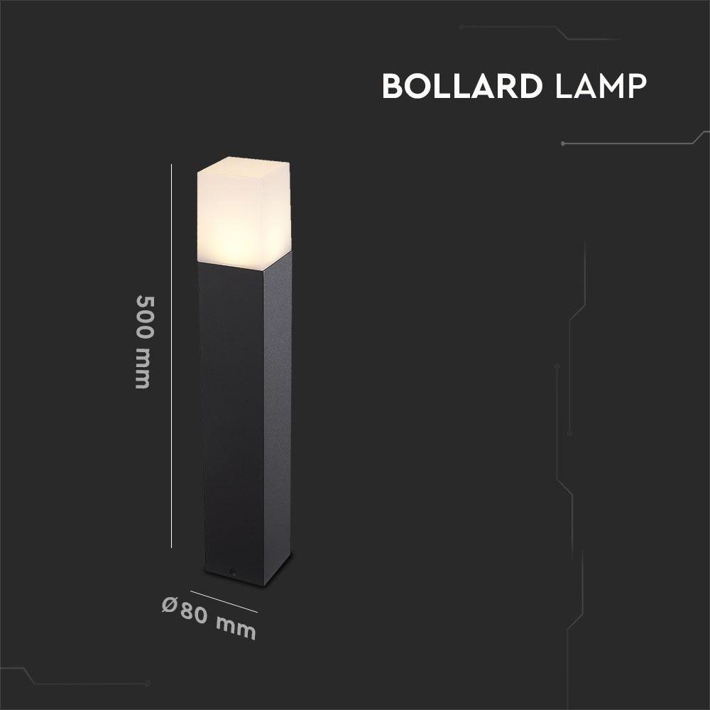 Słupek ogrodowy 500 mm GU10, Kształt: Kwadrat, Obudowa: Czarny, IP54, VTAC, SKU 7564