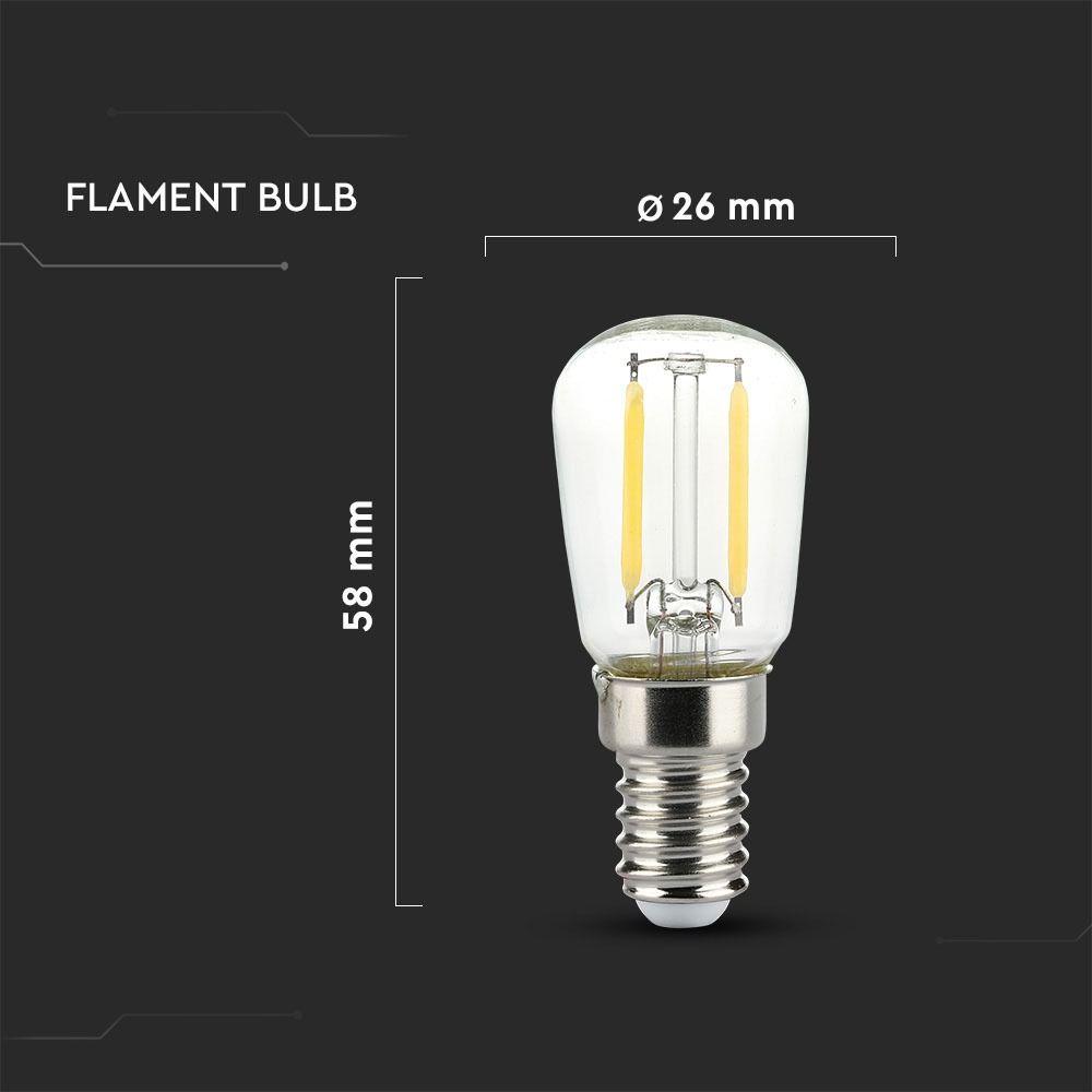 2W ST26 Żarówka LED Filament, Barwa:2700K, Trzonek:E14, VTAC, SKU 4444