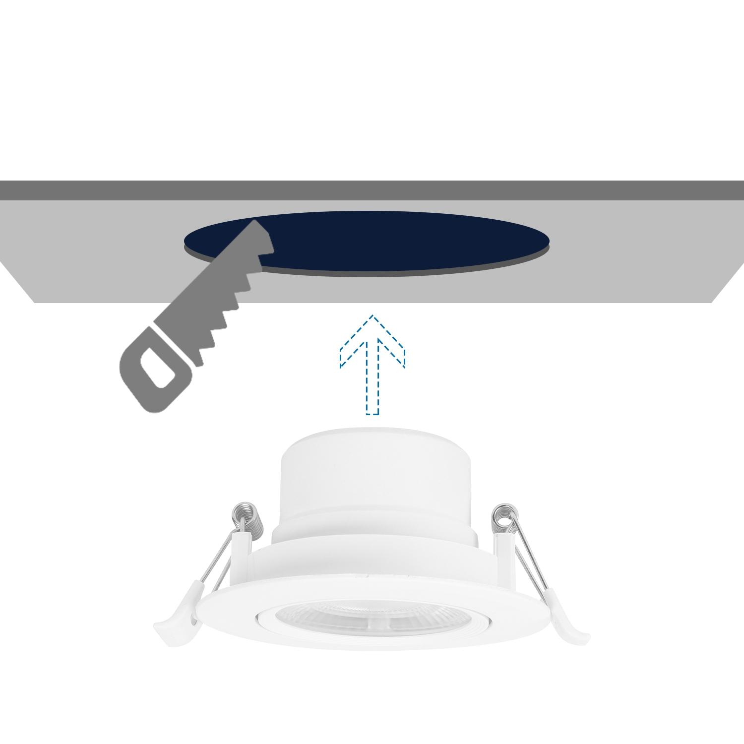 LED  Flush-mounted Round Downlight with Adjustable Angle 5W Yellow Light