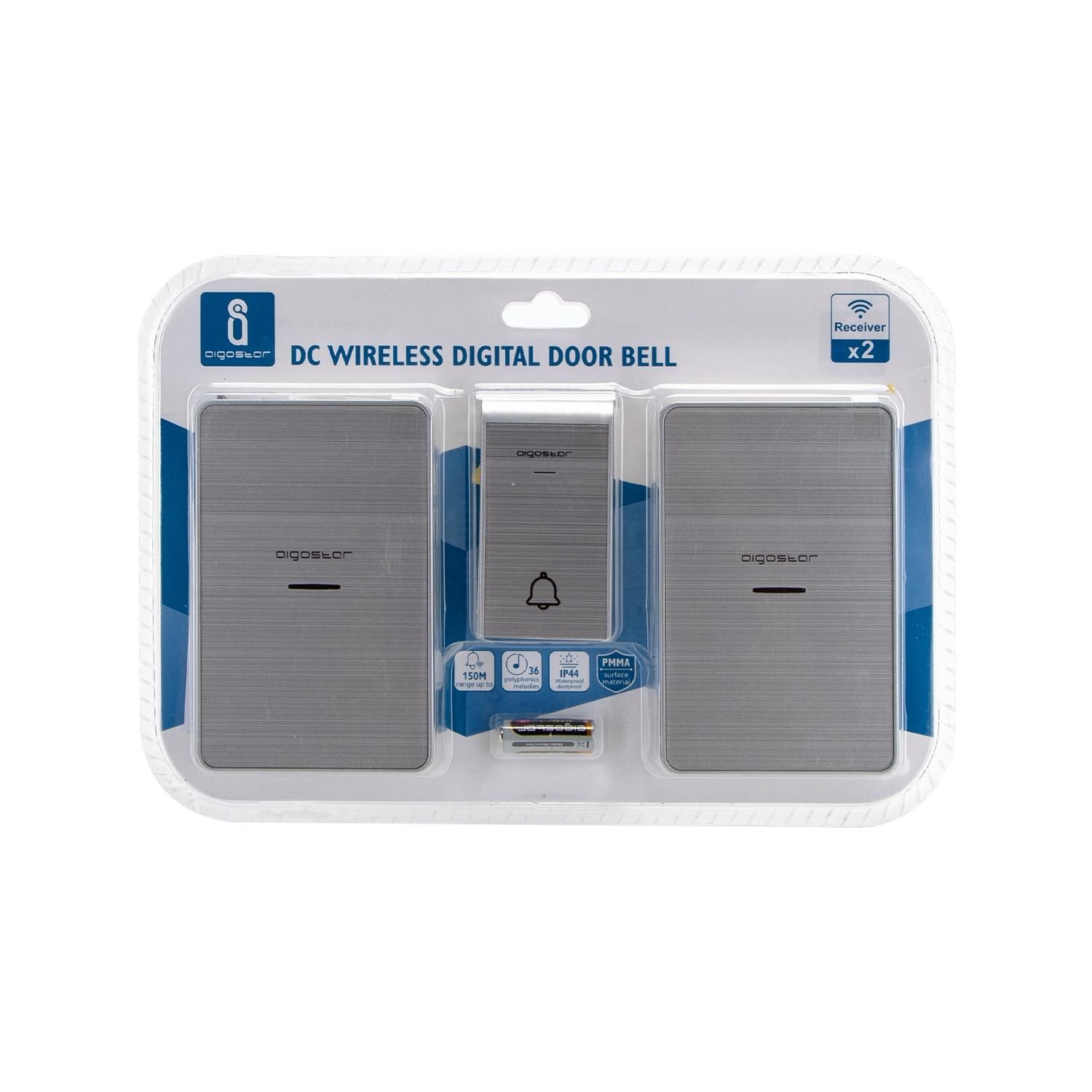 DC Wireless Digital Door Bell (one to two) Silver