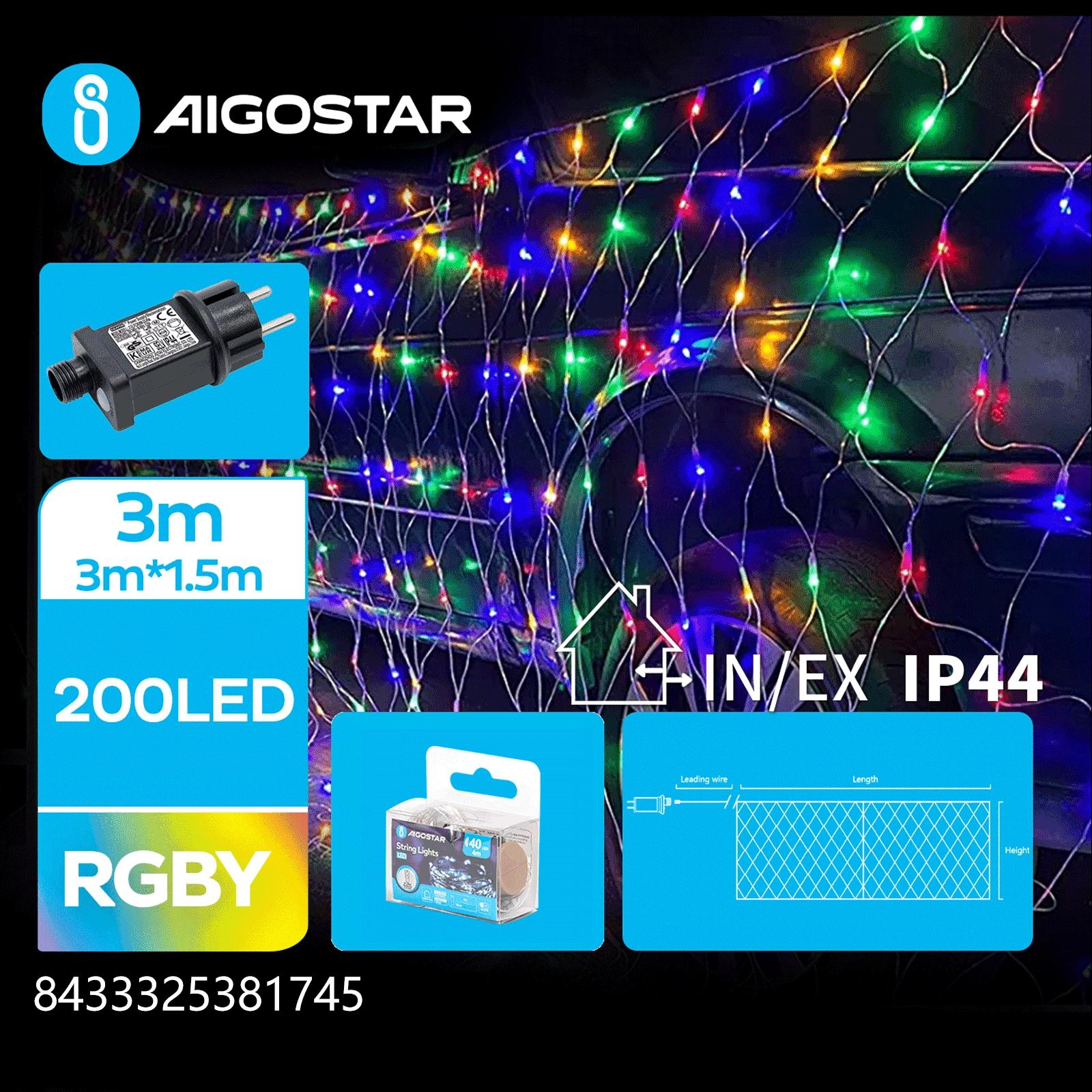 Low voltage net light flat string lights, RGBY, 3m*1.5m