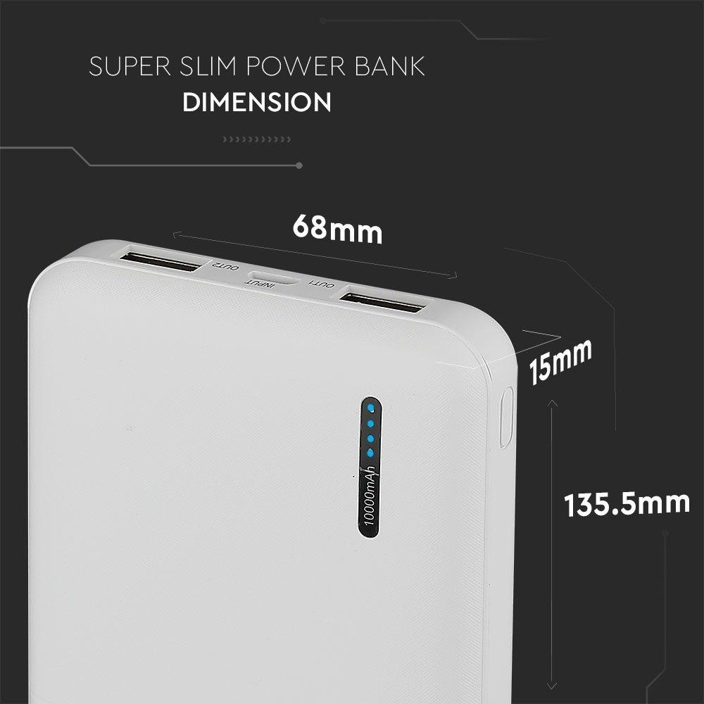 VT-3518 10000mah POWER BANK-WHITE