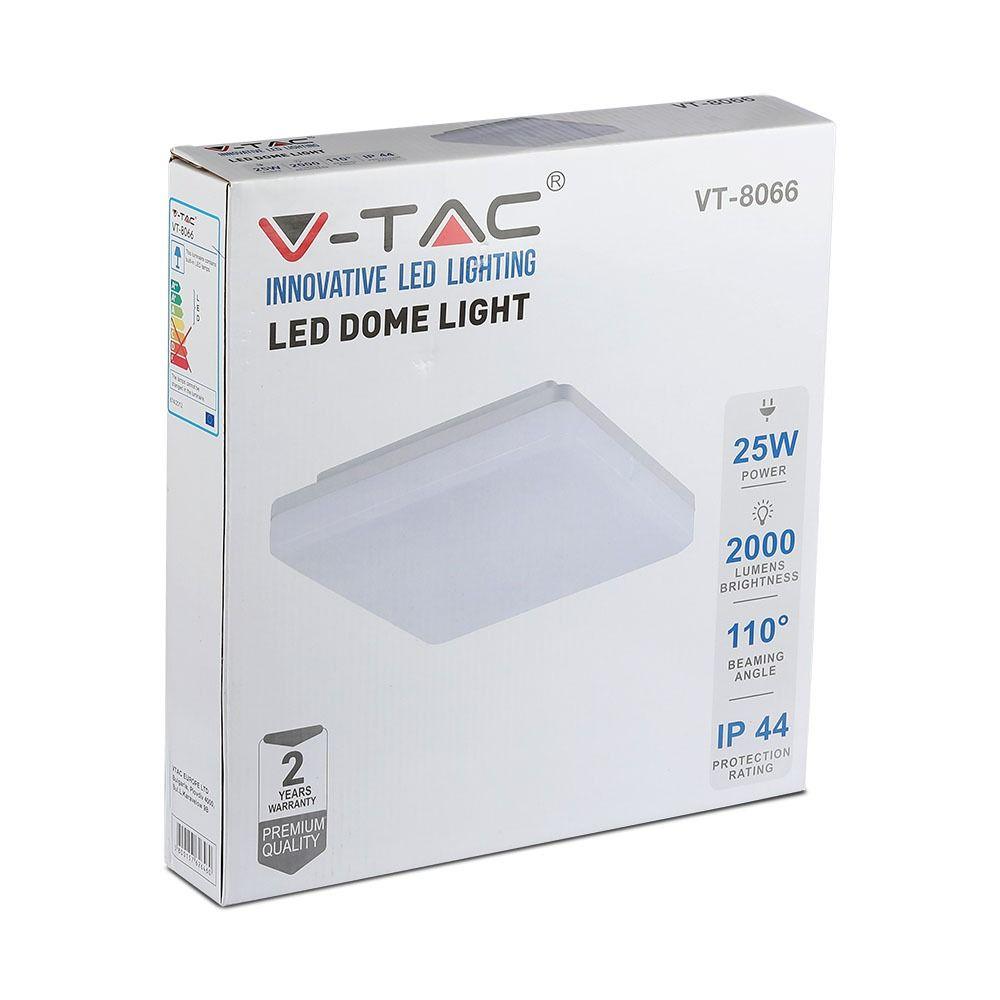 25W Plafon LED, Barwa:3000K, Kwadrat, VTAC, SKU 1395