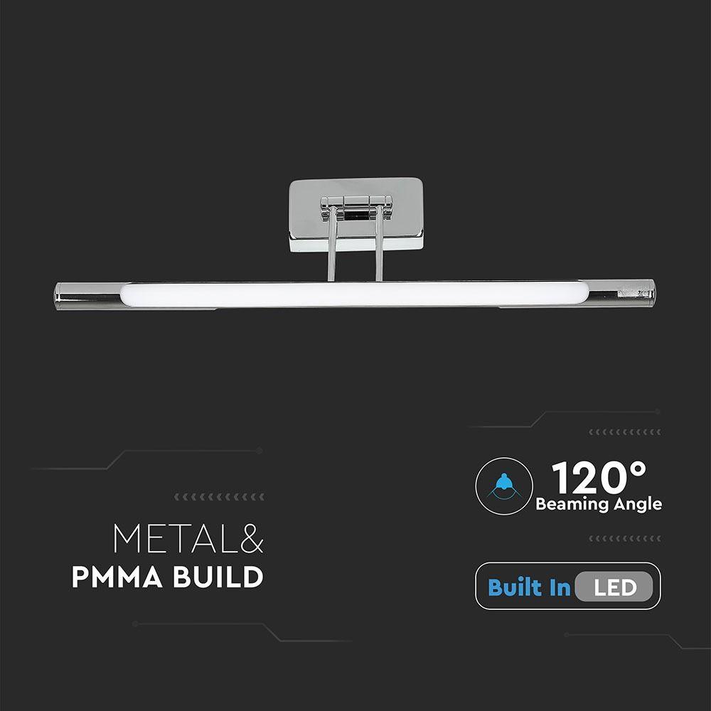 VT-7008 8W LED PICTURE/MIRROR LAMP-CHROME 3000K D:500MM