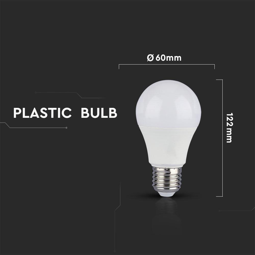 VT-2129 9W A60 LED PLASTIC 3 STEP DIMMING BULB 4000K E27 2PCS BLISTER PACK