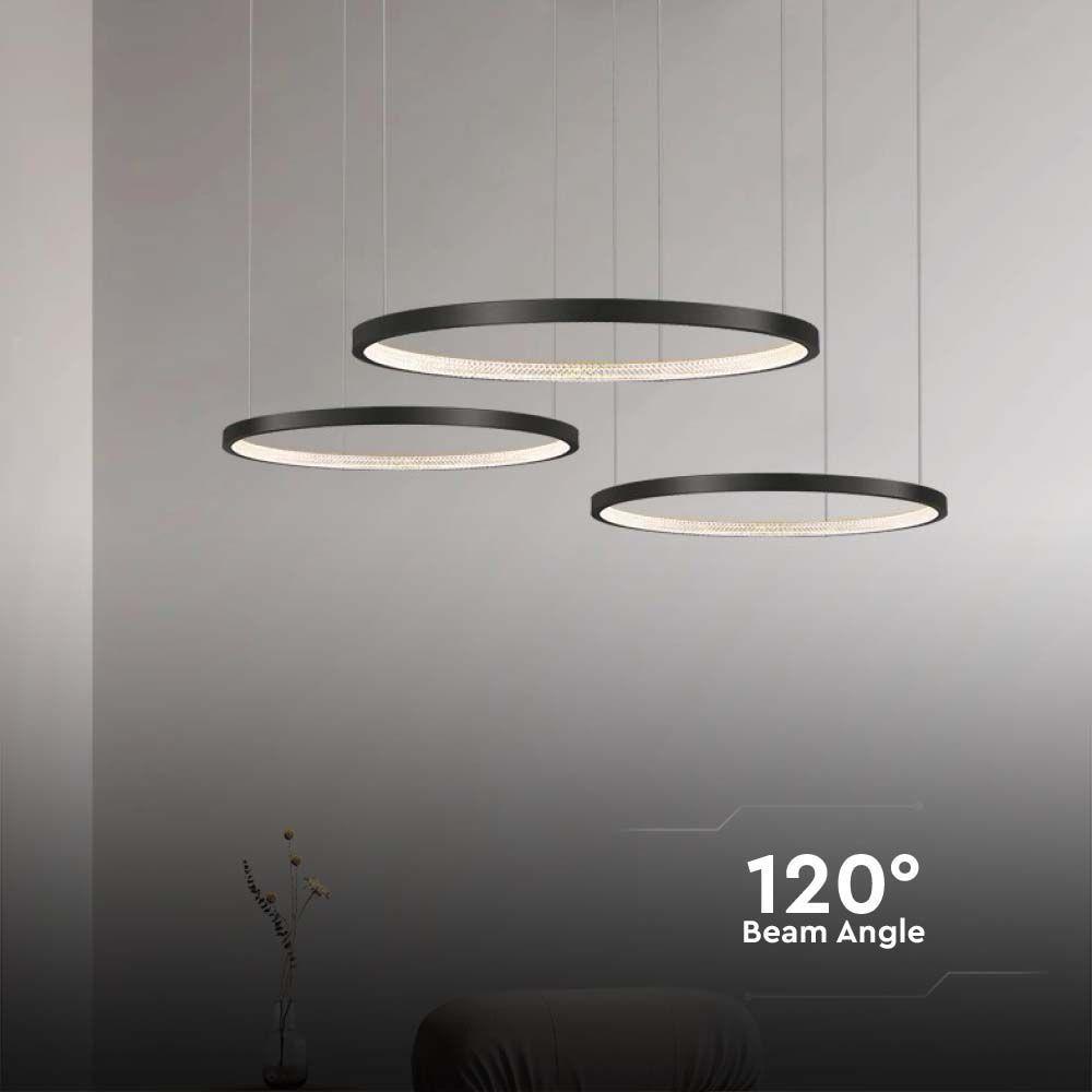 Lampa wisząca LED (40*60*80CM), Barwa: 4000K, Kryształowe akrylowe wnętrze, Obudowa: Czarna    , VTAC, SKU 10053