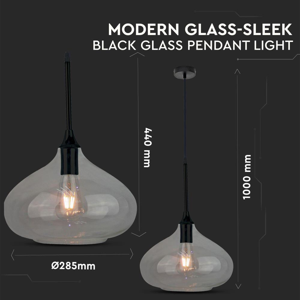 VT-7281 MODERN GLASS-SLEEK-BLACK GLASS PENDANT LIGHT D:280-E27