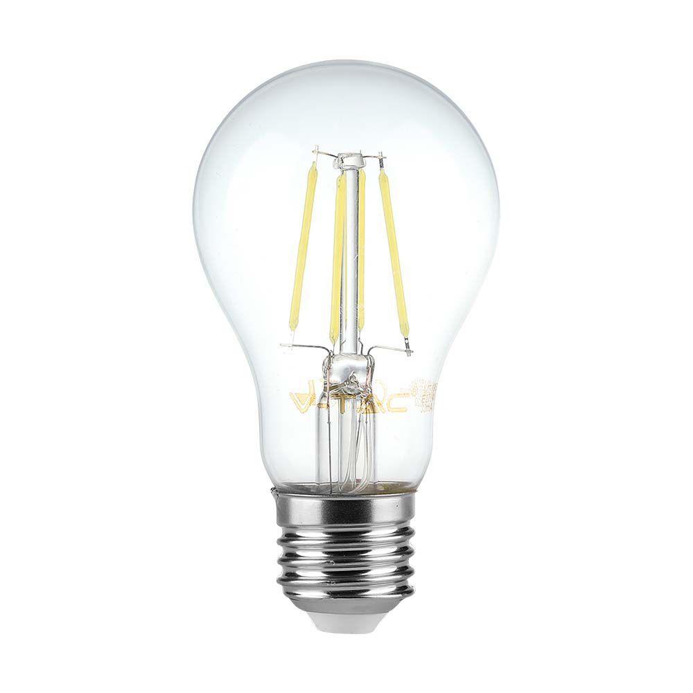 10W A60 Żarówka LED Filament, Klosz Transparentny, Barwa:6500K, Trzonek:E27, VTAC, SKU 214412