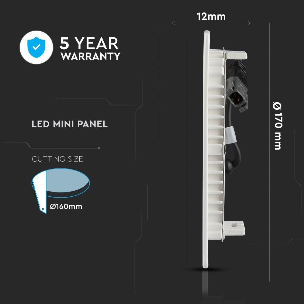 VT-612RD 12W LED PREMIUM PANEL SAMSUNG CHIP 3000K ROUND