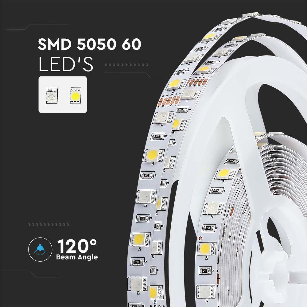 8W Taśma LED, Barwa: RGB+4000K, IP20, Rolka:5m, VTAC, SKU 212552