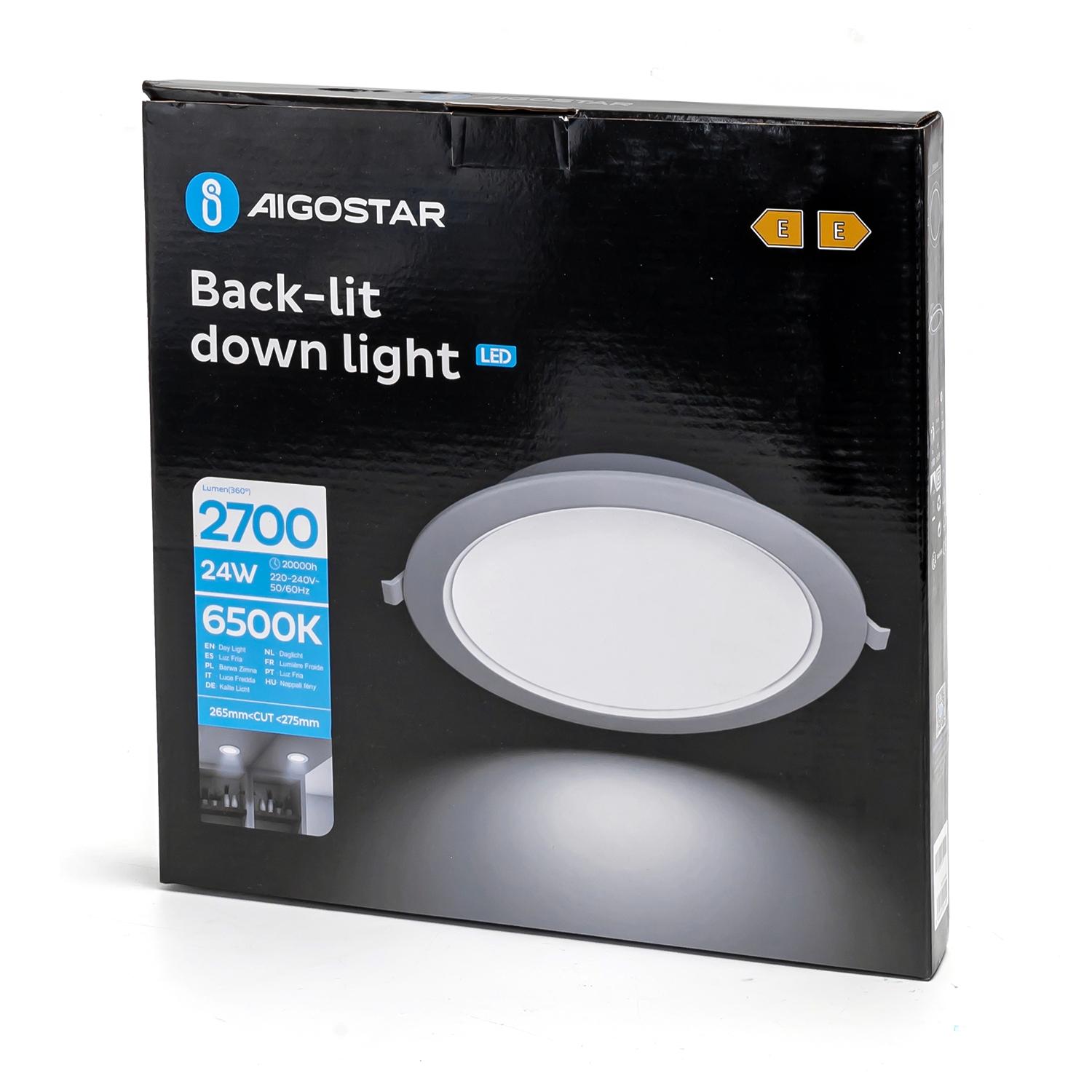 Downlight podtynkowy okrągły LED 24W Światło białe