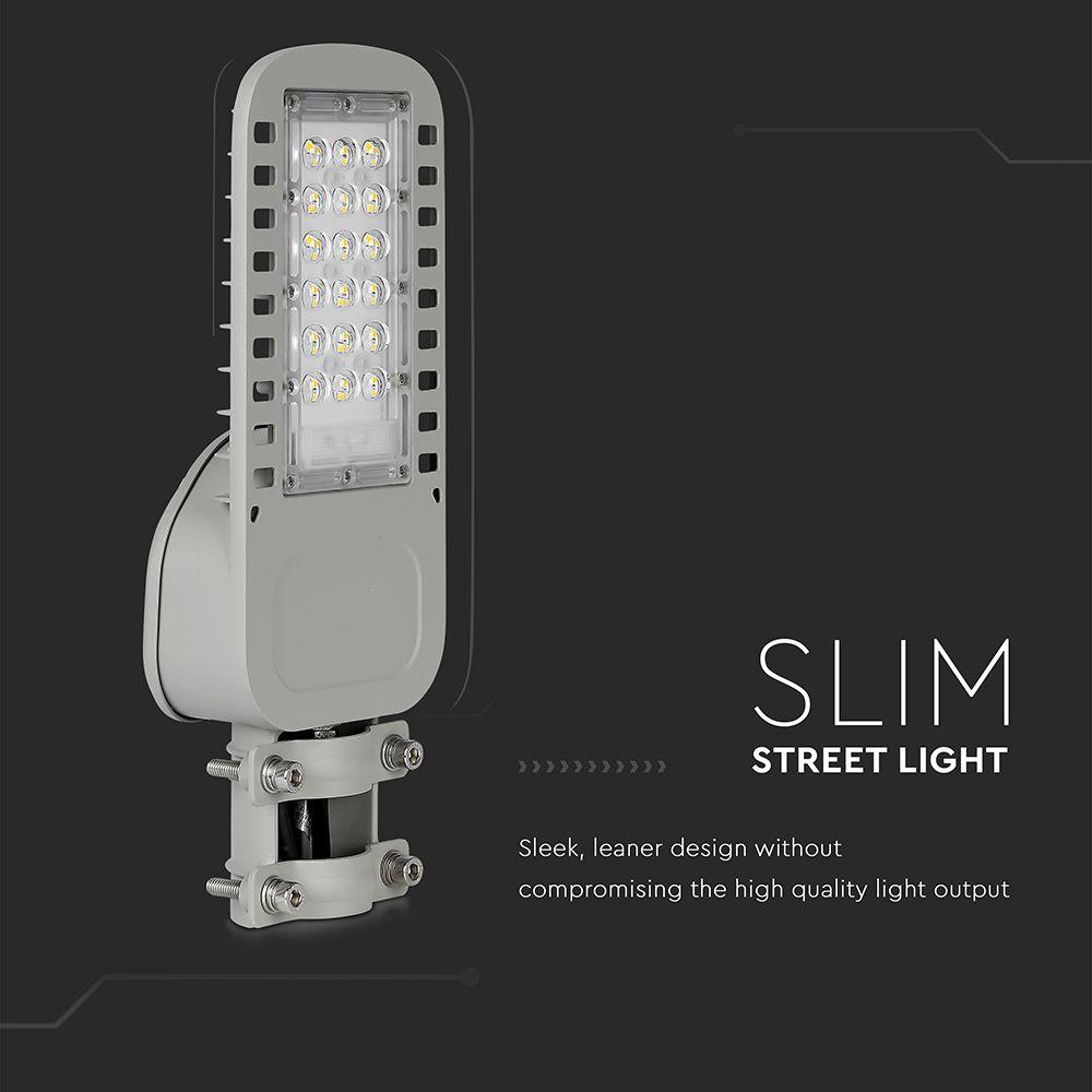 30W Lampa uliczna LED Slim, Chip SAMSUNG, Barwa:4000K, Wydajność: 135lm/w, VTAC, SKU 21956