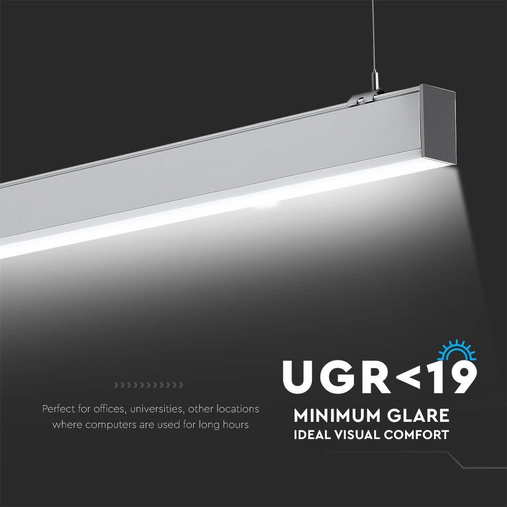 VT-7-43 40W LED LINEAR (UGR<19) SUSPENSION LIGHT SAMSUNG CHIP 4000K-SILVER BODY