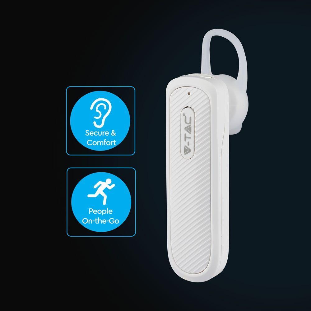 VT-6700 BLUETOOTH HEADSET-70mah BATTERY-WHITE