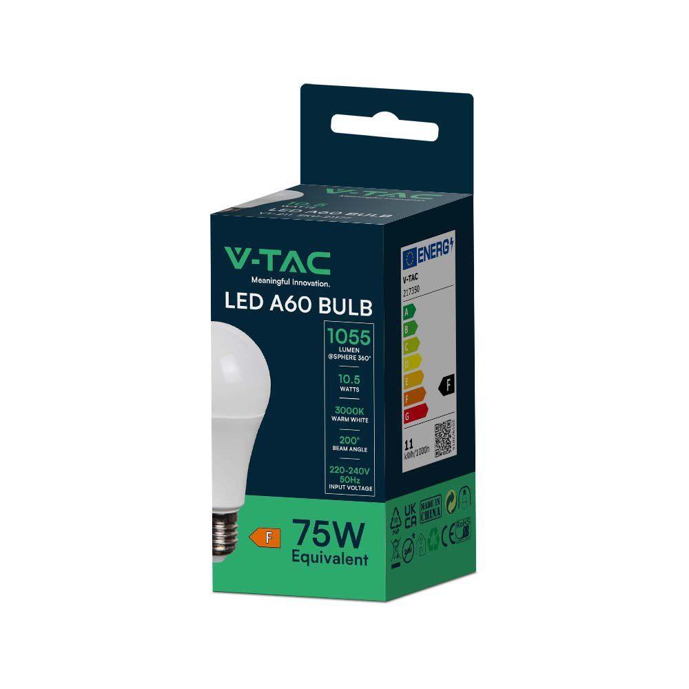 VT-2112 10.5W A60 LED PLASTIC BULB 3000K E27