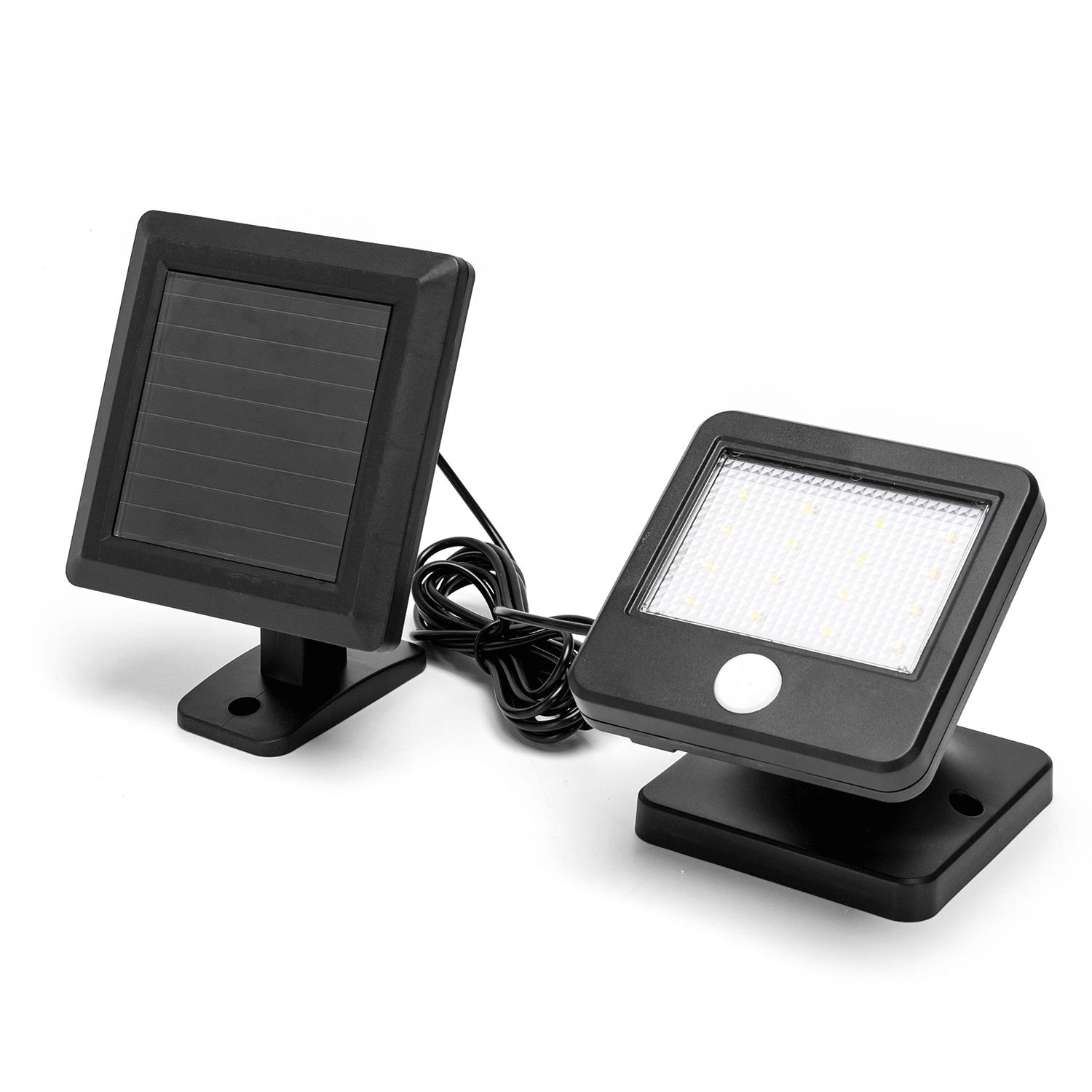 Kinkiet solarny LED z czujnikiem ruchu czarny 6500K(0.64W,6500K,Barwa Zimna,80lm)