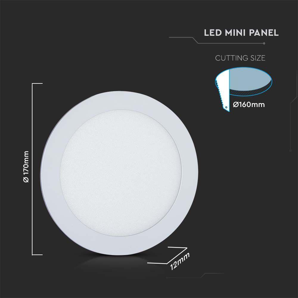 12W Panel LED , Barwa:3w1/ Okrągły, VTAC, SKU 6984