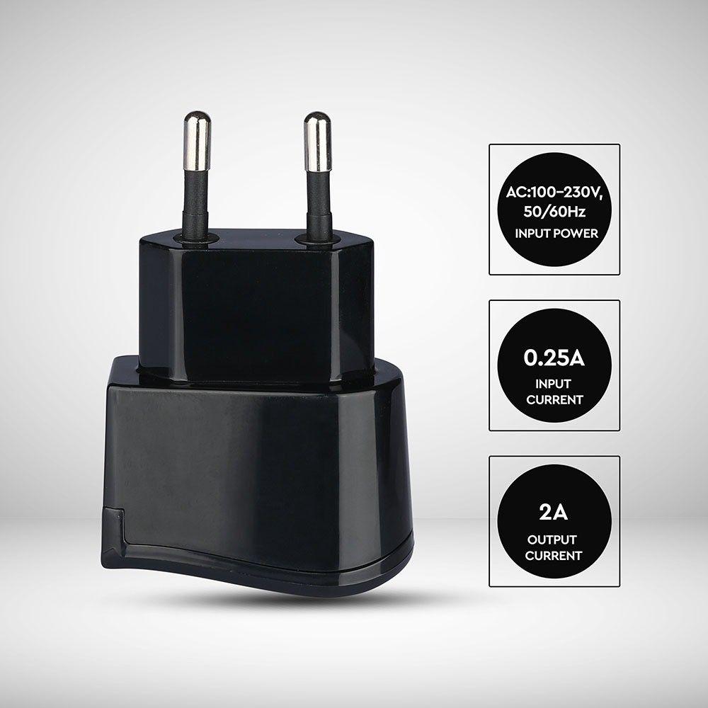 VT-1024 USB TRAVEL ADAPTOR WITH DOUBLE BLISTER PACKAGE-BLACK