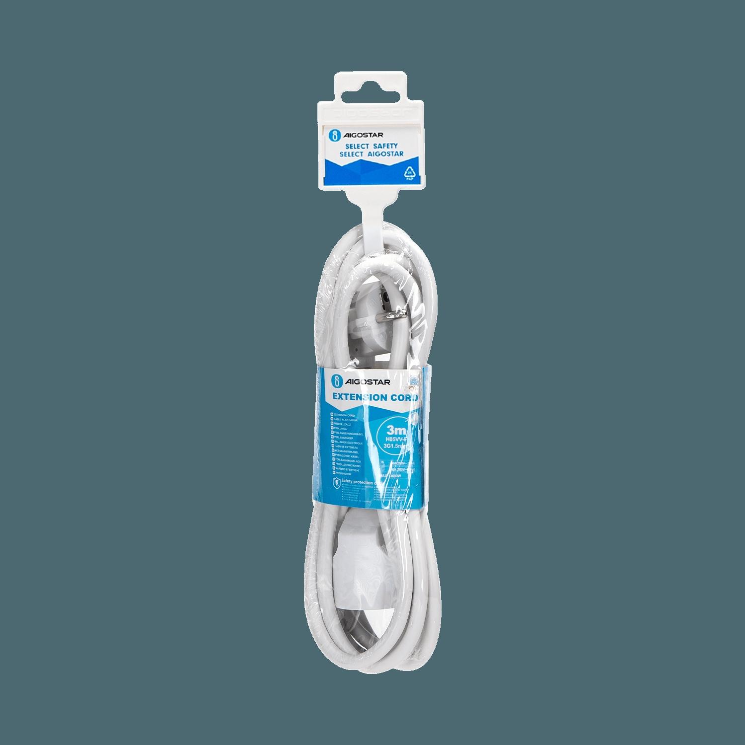 French extension cord 3m white 3G1.5mm2