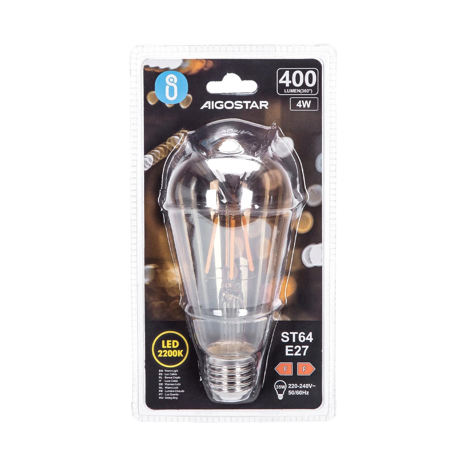 LED Filament Bulb (Amber) ST64 E27 4W