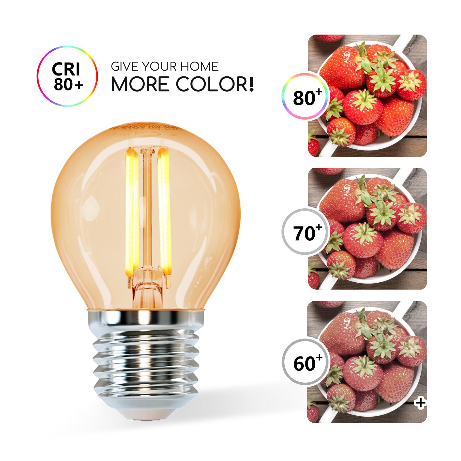 LED Filament Bulb (Amber) G45 E27 4W