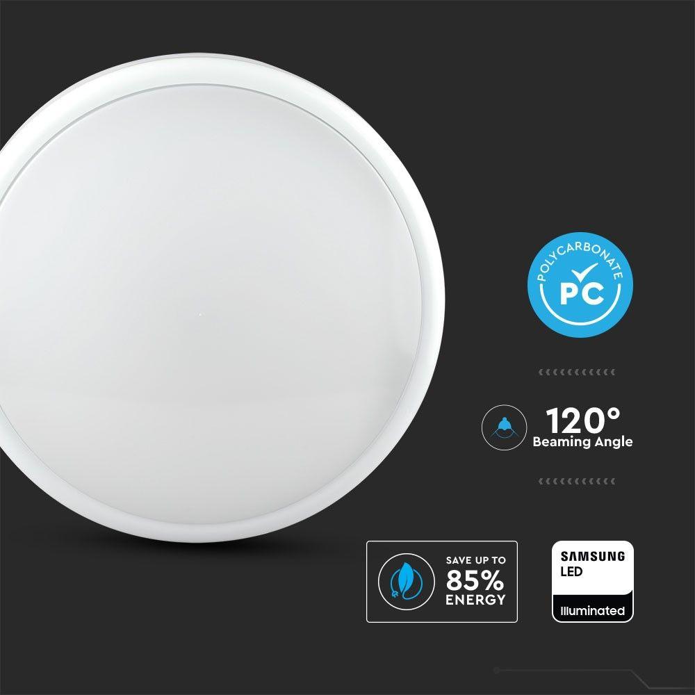 14W Plafon LED, Moduł awaryjny, Chip Samsung, Barwa:3w1, IP54, VTAC, SKU 20090