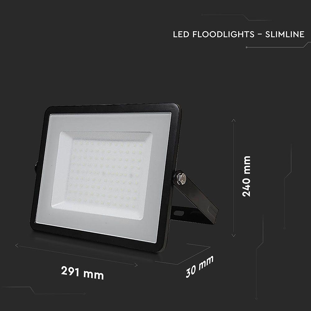 100W Naświetlacz LED SMD, Chip SAMSUNG, Barwa:6500K, Obudowa: Czarna, VTAC, SKU 21414