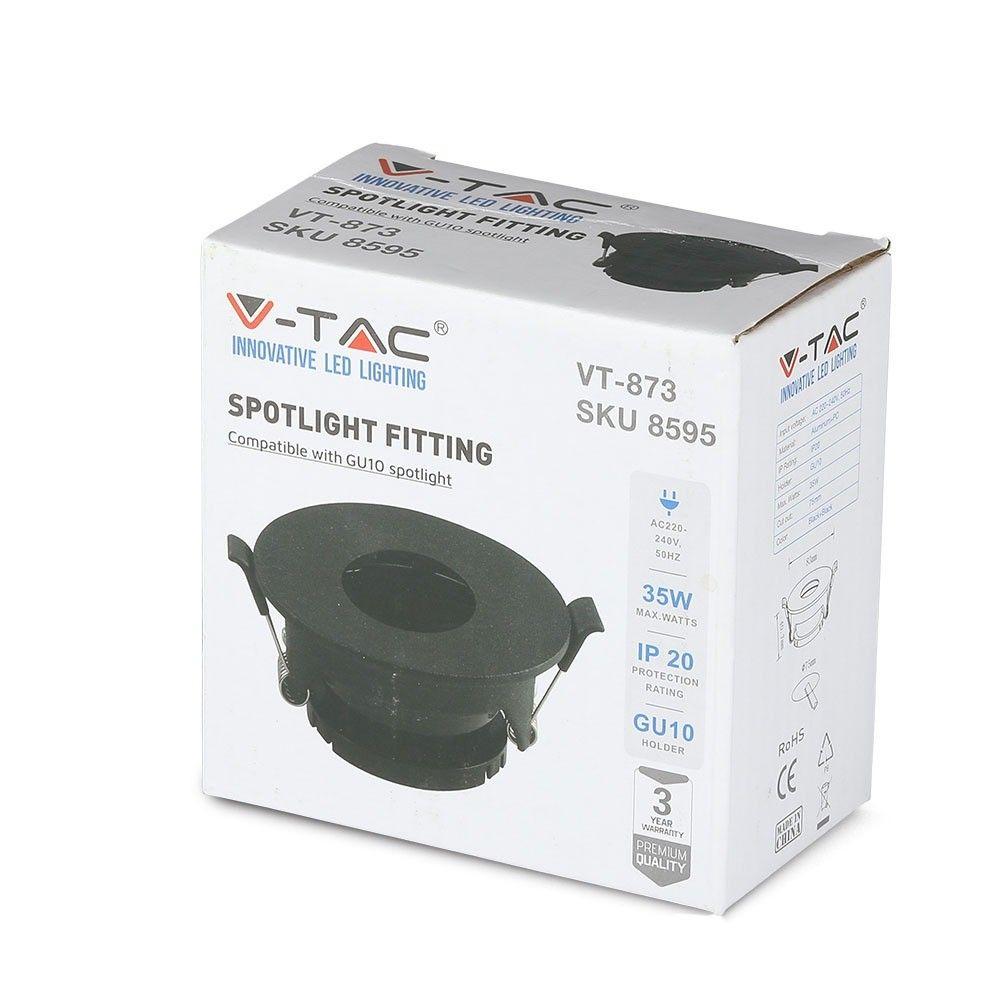 VT-873 GU10 FITTING ROUND BLACK