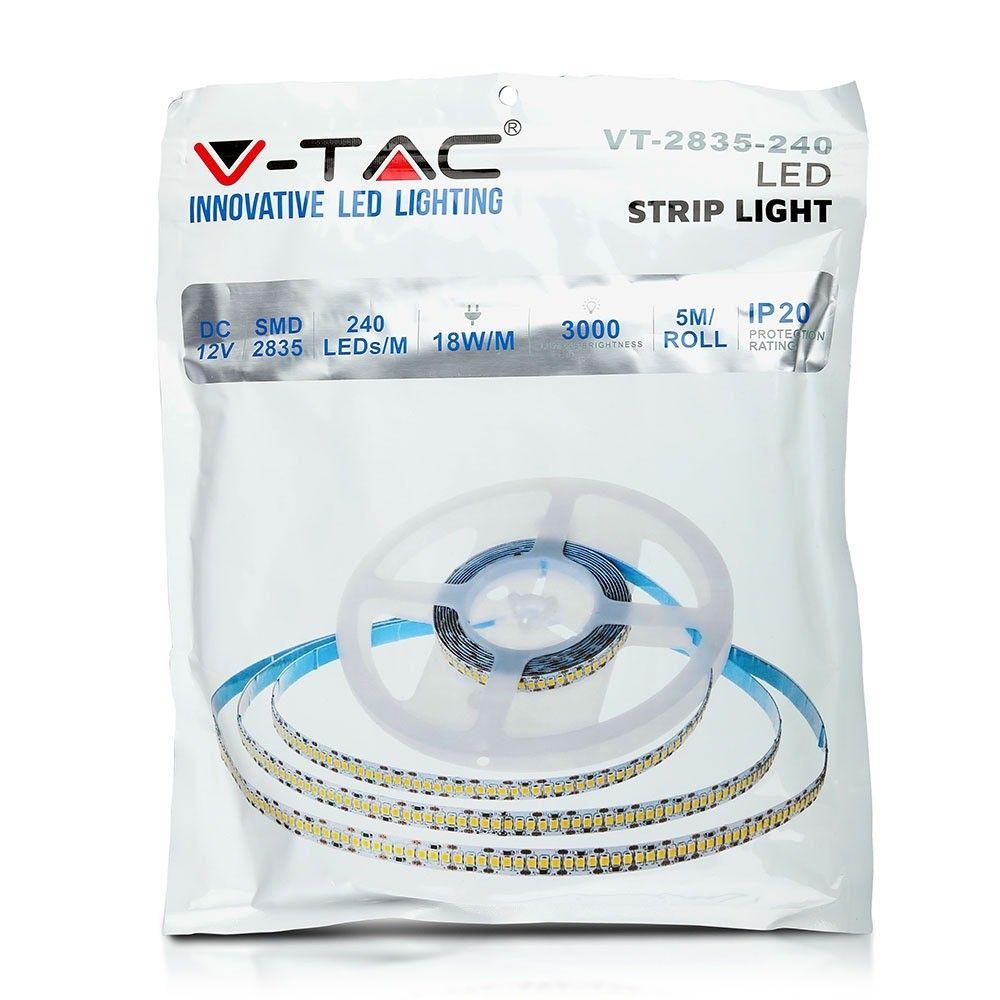 240 Taśma LED, Barwa:4500K, HIGH LUMEN, IP20, Rolka:5m, VTAC, SKU 2165